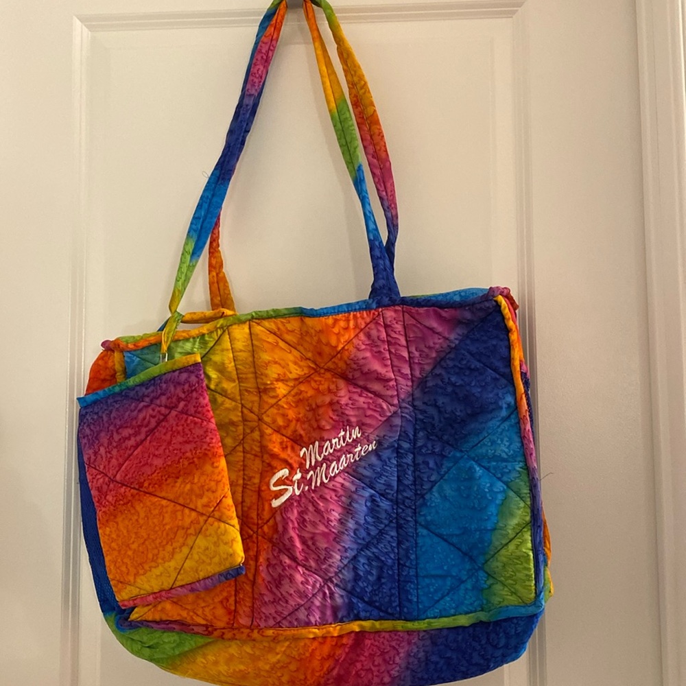 Tie-dyed Saint Martin travel tote